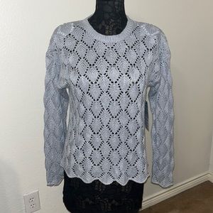 NWT—Vintage Chaus Jeanswear Scalloped Silk Sweater